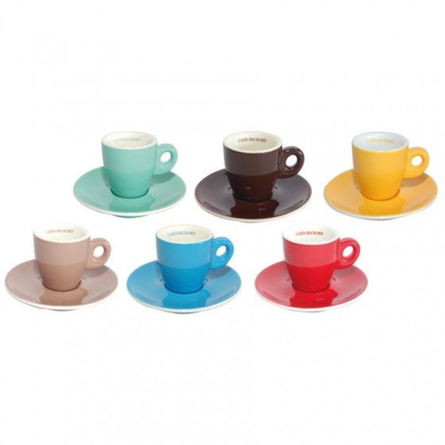 Accessoires Comptoi Rsrichard Mug Et Tasse | Set De 6 Tasses Et Soucoupes Double Expresso Barista Assorties 20Cl