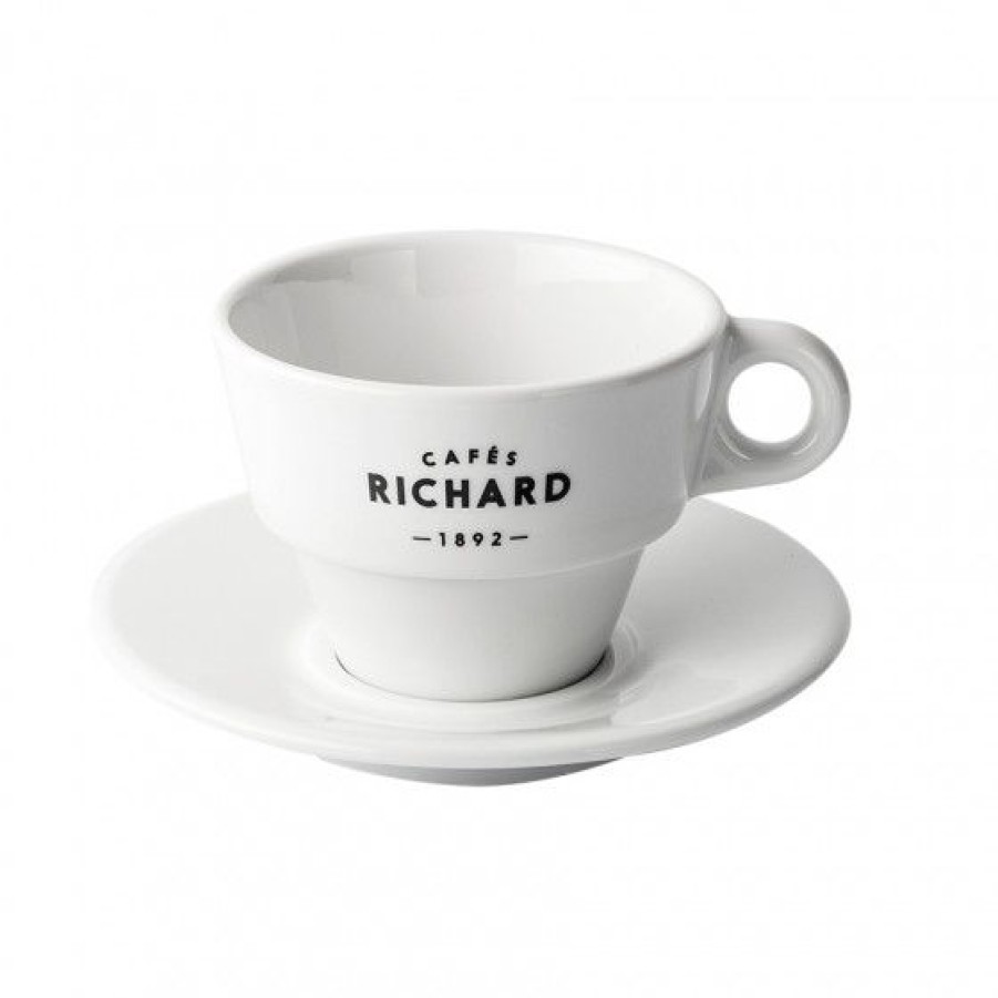 Accessoires Comptoi Rsrichard Mug Et Tasse | Set De 6 Tasses Et Soucoupes Chocolat Zinc Blanche 30Cl