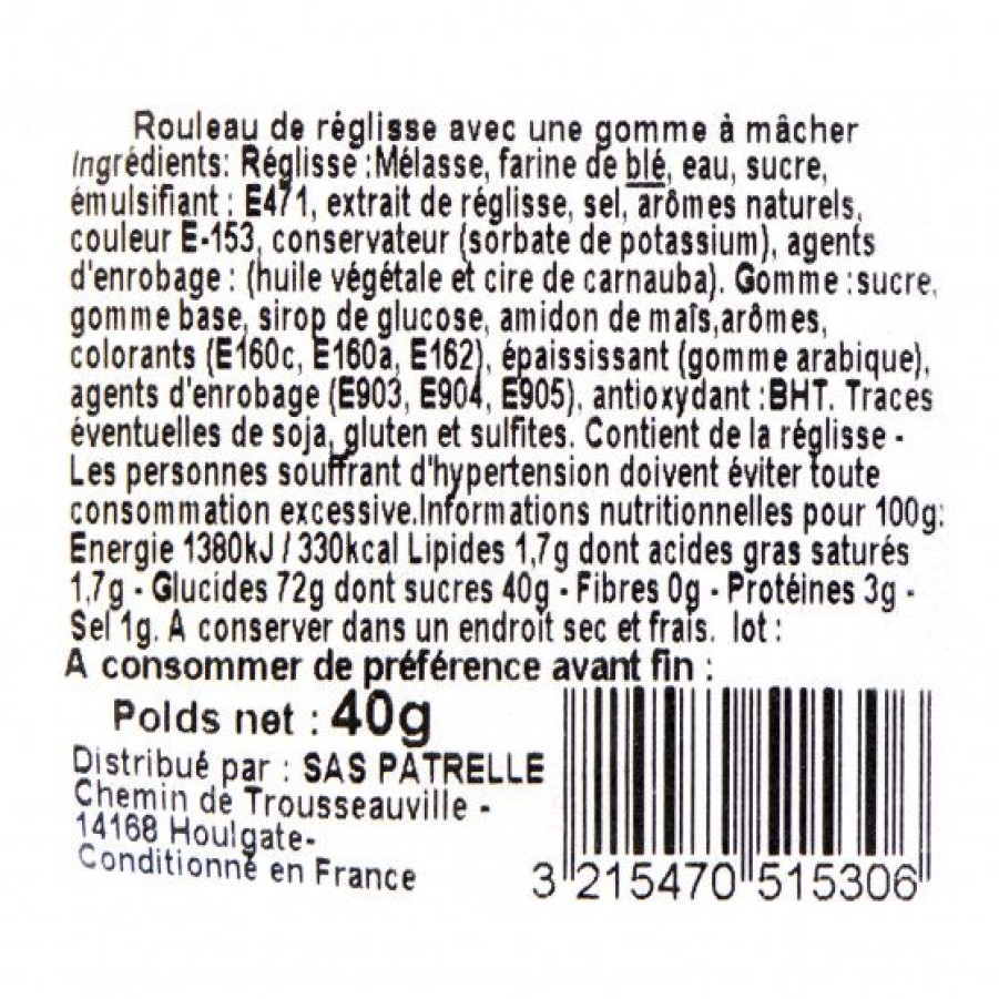 Epicerie Sucree Comptoi Rsrichard Biscuit Et Specialite | Rouleau De Reglisse Et Boule De Gomme A Macher 40G