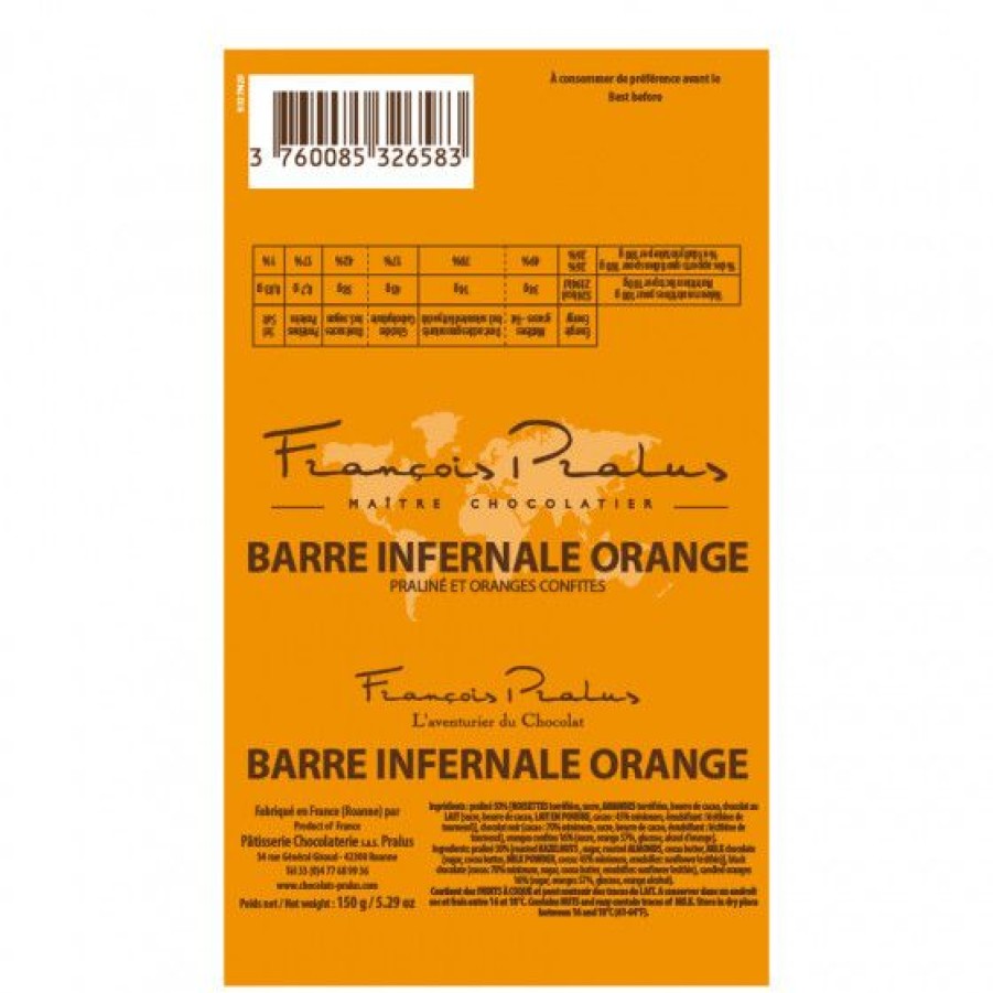 Epicerie Sucree Comptoi Rsrichard Chocolat | Barre Infernale Orange 150G