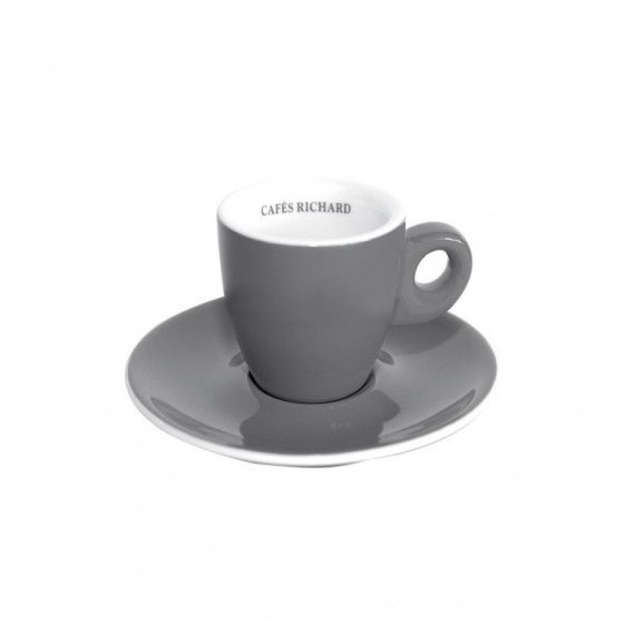 Accessoires Comptoi Rsrichard Mug Et Tasse | Set De 6 Tasses Et Soucoupes A Expresso Barista Grises 6Cl