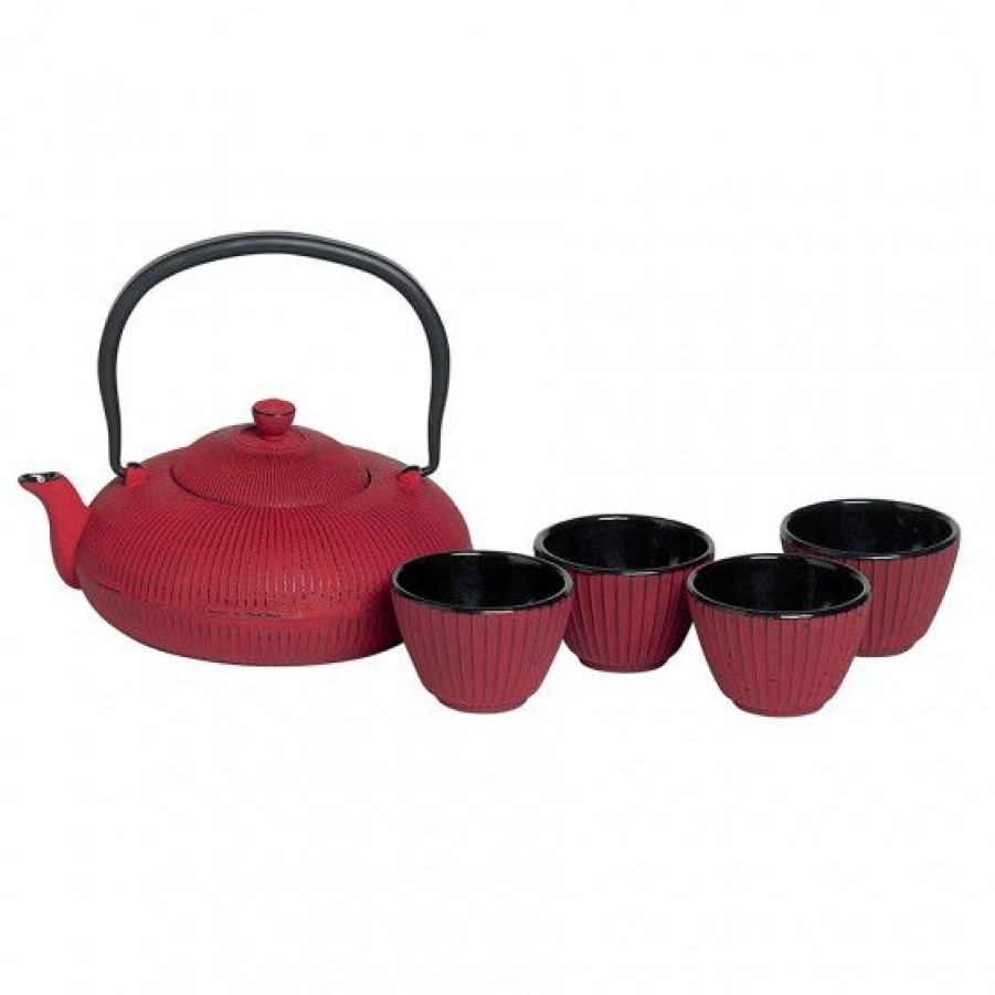 The Et Infusion Comptoi Rsrichard Idees Cadeaux The | Set Theiere En Fonte Et 4 Gobelets Rouge 1.2L