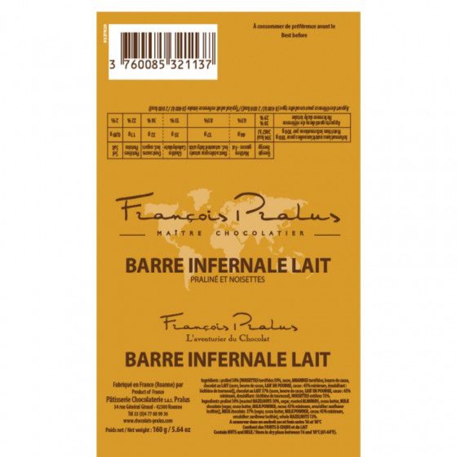 Epicerie Sucree Comptoi Rsrichard Chocolat | Barre Infernale Lait 160G