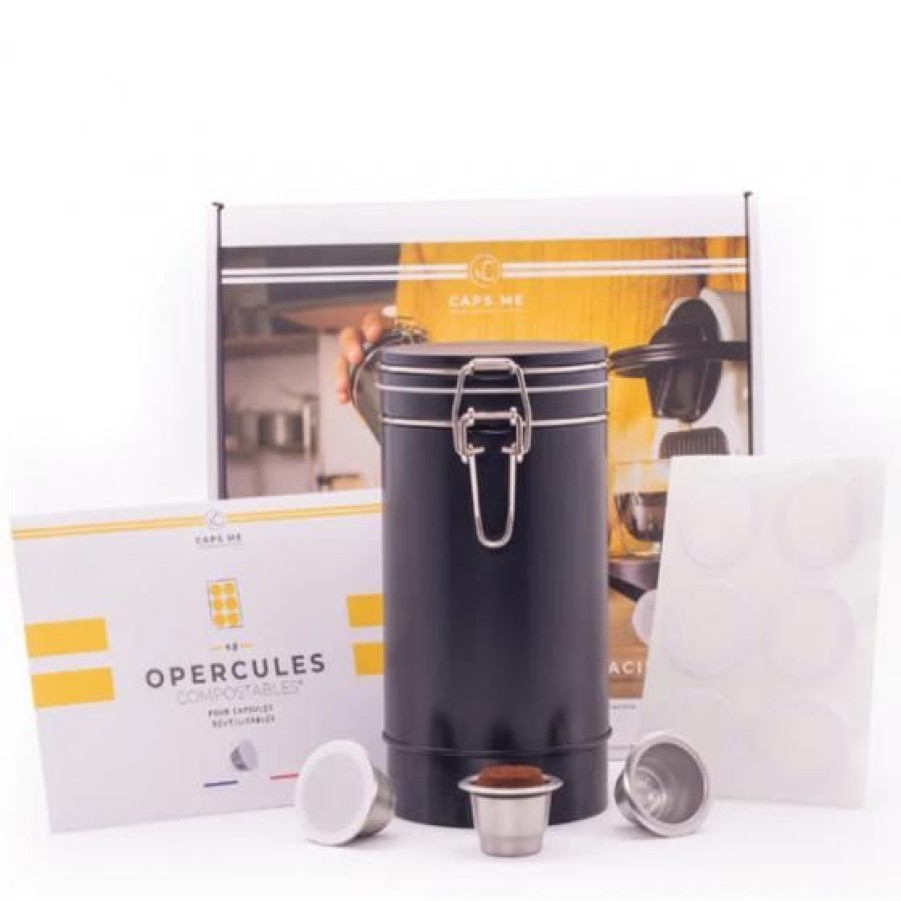 Cafe Comptoi Rsrichard Coffret Cafe | Coffret Avec 3 Capsules Reutilisables Compatibles Nespresso® Et Shaker A Capsule Caps Me