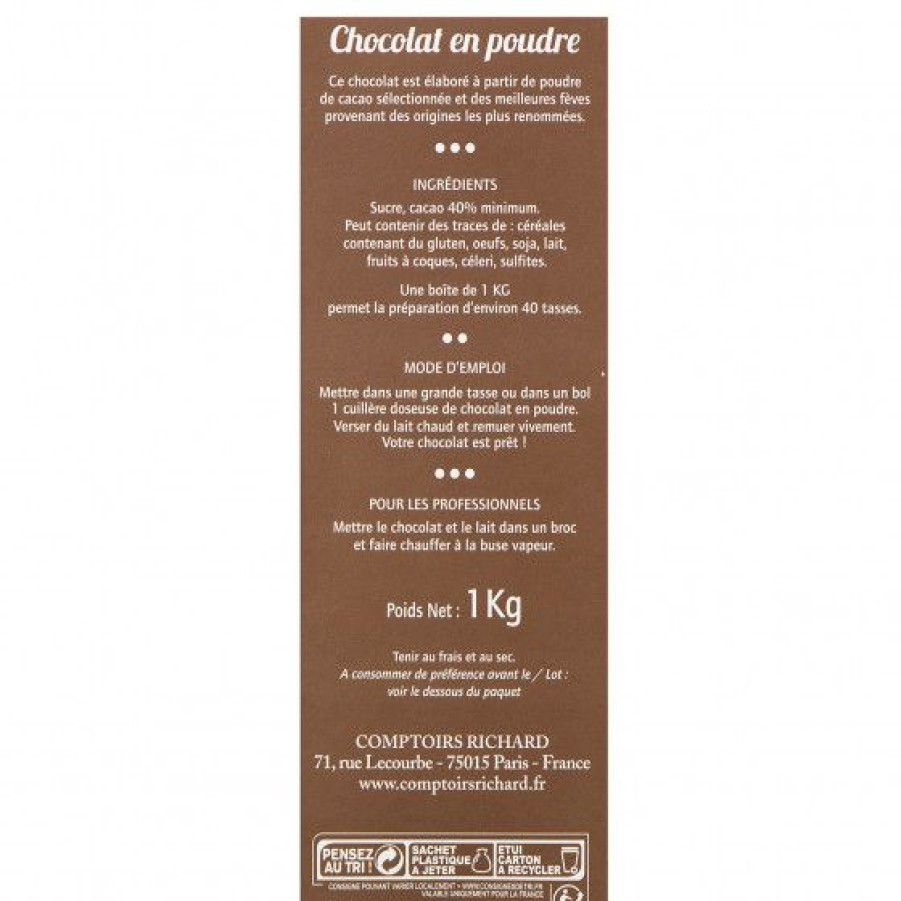 Epicerie Sucree Comptoi Rsrichard Chocolat | Chocolat En Poudre 1Kg