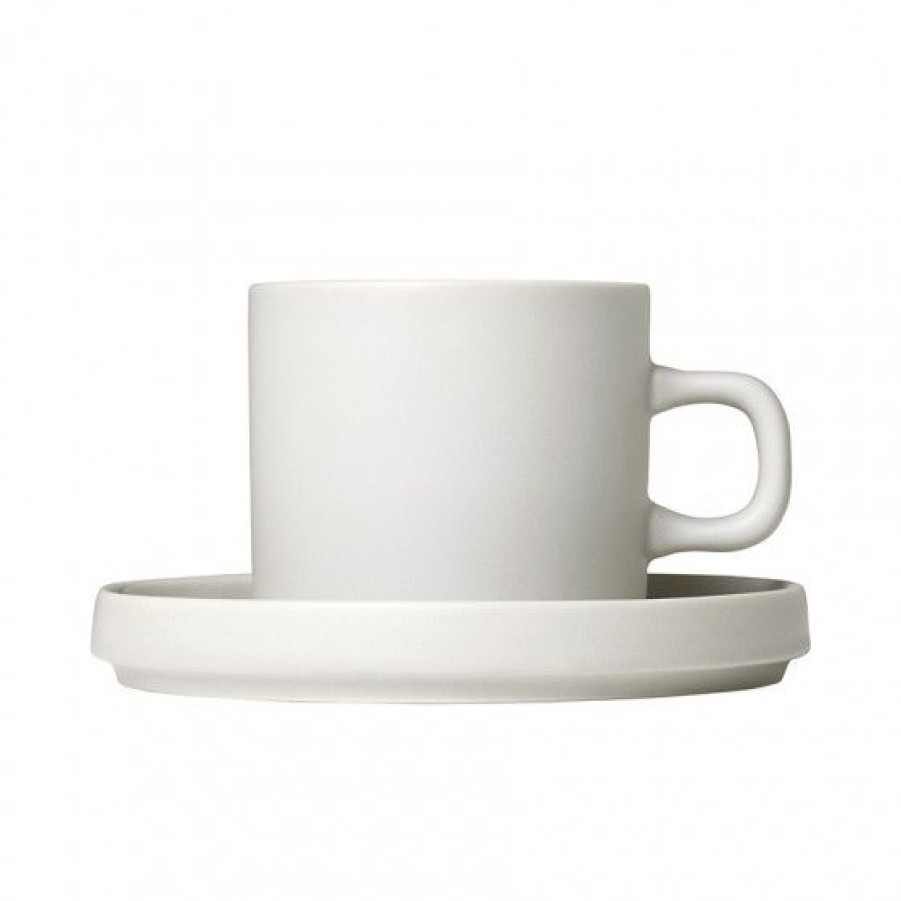 Accessoires Comptoi Rsrichard Mug Et Tasse | Set De 2 Tasses Et Soucoupe En Ceramique Blanche 20Cl