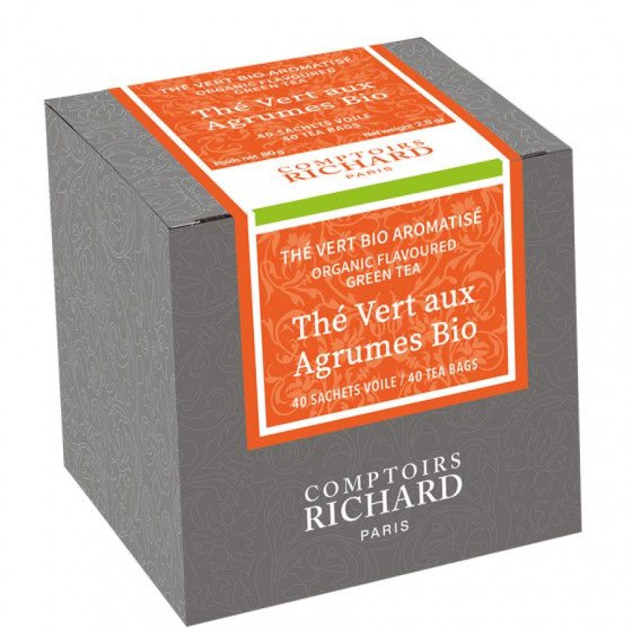 The Et Infusion Comptoi Rsrichard The Aromatise | The Vert Aux Agrumes Bio Sachets Voile X40