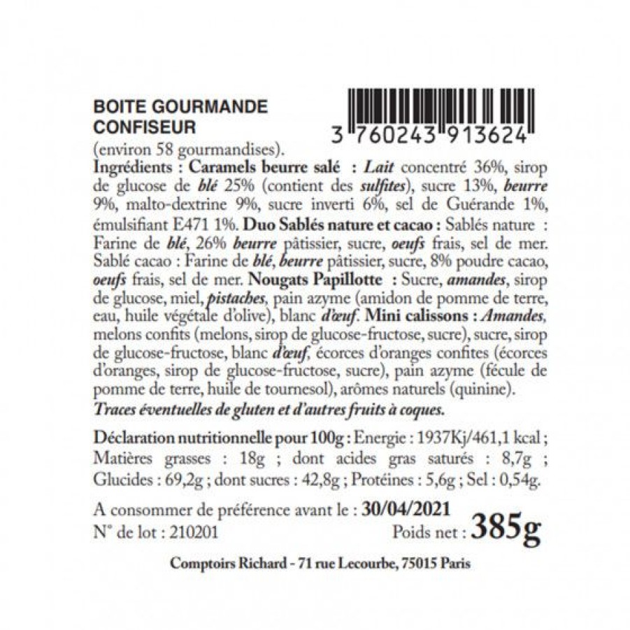 Epicerie Sucree Comptoi Rsrichard Coffret Et Offre Decouverte | Boite Gourmande Garnie De Confiseries 385G